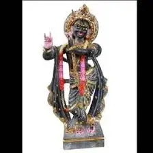 Black marble krishna statue
